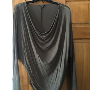 Olive green scoop neck top